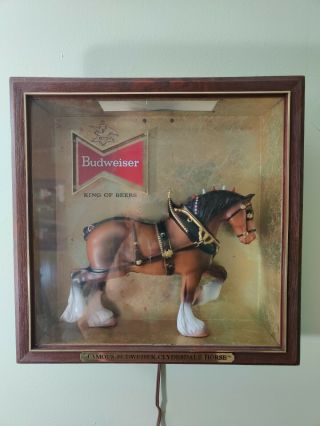 Rare Vintage Mid Century Famous Budweiser Clydesdale Horse Light Sign