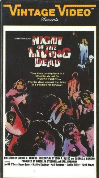 Vintage Video Presents Night Of The Living Dead Rare Vhs 1985 Movie Poster Art