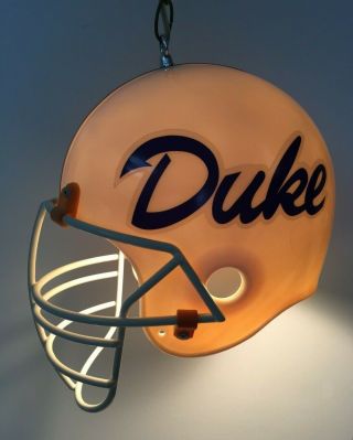 Rare Vtg Duke University Football Helmet Hanging Lamp 1990 
