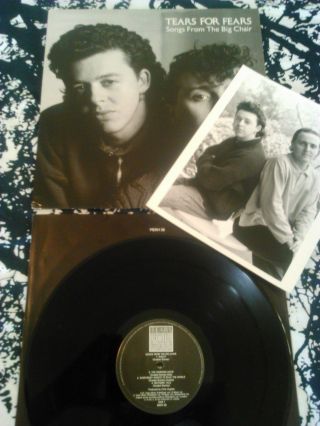 Tears For Fears - Songs From The Big Chair Lp,  Rare Promo Photo Uk 1st Press
