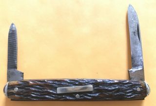 Robeson Usa Model 122167 - 1/2 Rare Small Pocket Knife Old Bone Handle Os.