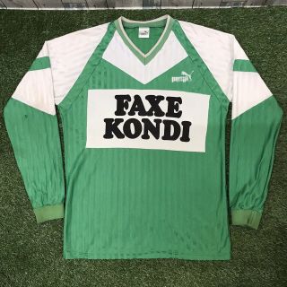 Vintage Retro Denmark Puma Faxe Kondi Green Football Shirt Size Xxl Rare
