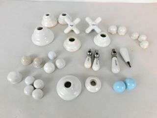 Vintage Porcelain Sink Tub Hot And Cold Water Faucet Handles Knobs Toilet Risers 2