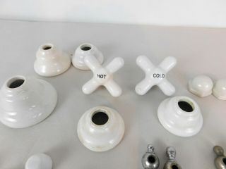 Vintage Porcelain Sink Tub Hot And Cold Water Faucet Handles Knobs Toilet Risers 3