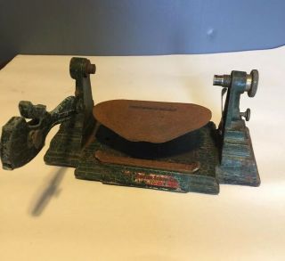 Vintage 1900’s Cast Iron Ribbon Dispenser Chicago Printed String Ribbonette 3