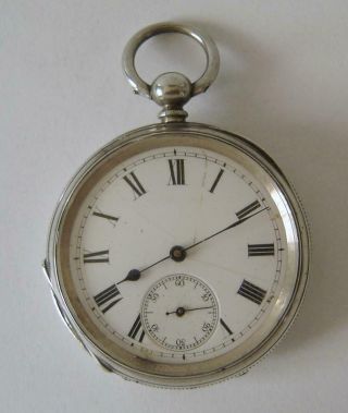 A Gents Antique Solid Silver Pocket Watch Not Running For Spares 90gms