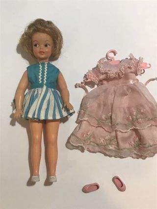 Vintage 1964 Ideal Pepper Doll - Tammy’s Little Sister W/original Dress & Shoes