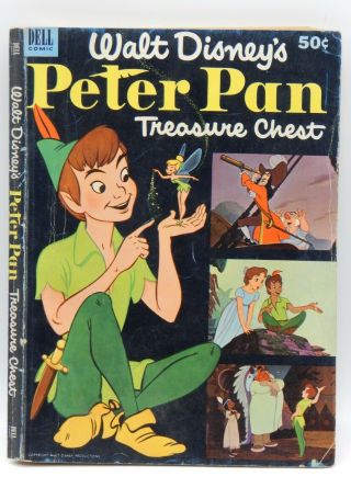 1952 Vintage Dell Comics Peter Pan Treasure Chest Giant Comic Book Disney Rare