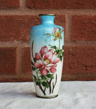 19th Century Japanese Meiji Period Ginabri Cloisonne Vase