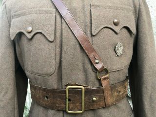 Serbia Ww2 Officer Leather Belt Chetnik Yugoslavia Kingdom Rare Draza