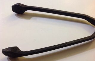 Vintage Solid Cast Iron Fireplace Log Grabber Tongs Scissor Style Two Handles 3