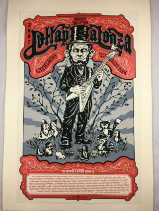 Pearl Jam Chicago Lollapalooza 8/3 - 8/5 2007 Poster - Ames Bros.  - Rare