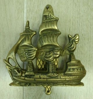 Vintage Brass Nautical Sailing Ship Door Knocker