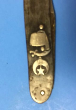 Rare Antique Vintage D.  PERES SOLINGEN Shriner ' s Pocket Knife Kiva Masonic Lodge 3