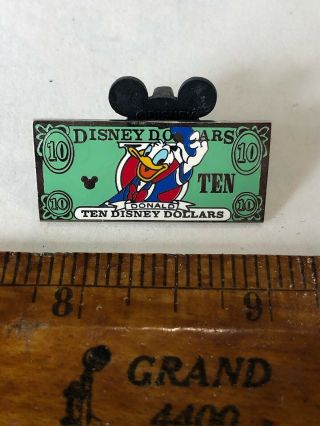 Disney Pin Cast Lanyard Series 3 Disney Dollars $10 Donald Duck Old And Rare