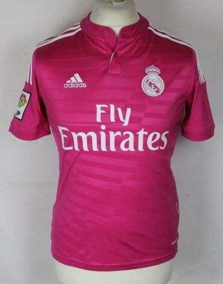 Real Madrid Away Football Shirt 14 - 15 Adidas Rare Youths Large 13 - 14 Years