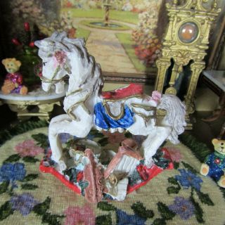 Vtg Dollhouse Rocking Horse Miniature Doll Nursery Toy Game Christmas Ornament