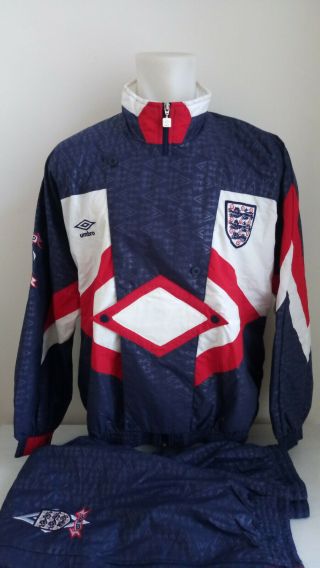 Full Tracksuit Jacket Umbro England 90 - 92 Home Xl Perfect Rare N0 Jersey Shirt