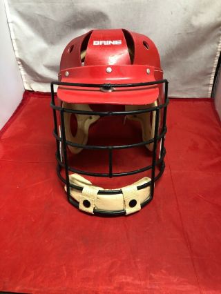 Rare Vintage Brine Red Lacrosse Helmet