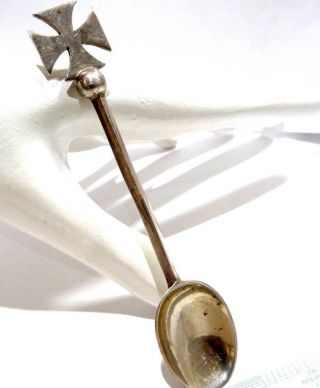 Antique Art Deco C 1930s Solid Silver Maltese Cross Spoon Hallmark London 1937,