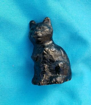 Antique Cast Iron Miniature Black Cat
