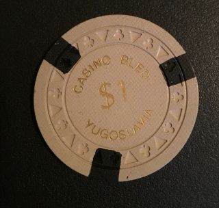 Yugoslavia Casino Bled $1 Poker Chip Vintage Rare