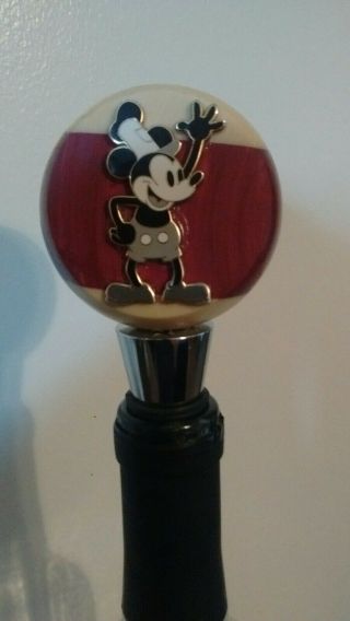 Rare Unigue Mickey Mouse Steamboat Willie Pool Ball Wine Stopper -