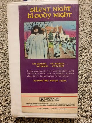 Silent Night Bloody Night VHS Rare Occult Horror Paragon Video John Carradine 3