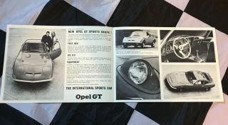 1968 OPEL GT SPORTS COUPE SALES BROCHURE PROSPEKT ENGLISH RARE 2