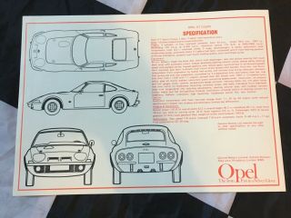 1968 OPEL GT SPORTS COUPE SALES BROCHURE PROSPEKT ENGLISH RARE 3