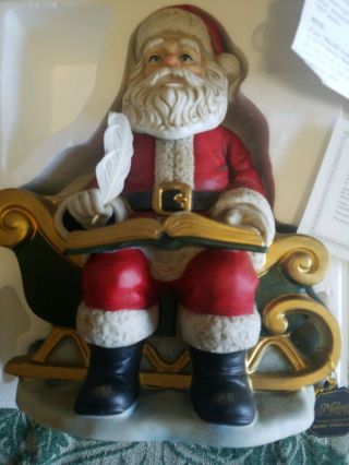 Rare Vintage Waco Melody In Motion Musical Porcelain Santa Claus Boxed 1986