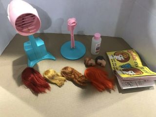 Vintage Barbie Colour And Curl Set Magic Wigs And Heads.