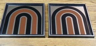 Vintage Mcm Mod Pop Art Wall Mirrors Half Ovals Turner Era Chicago Usa Made