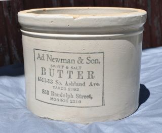 Rare Red Wing Stoneware Advertising Ad Newman Butter 10 Lb Crock Chicago Il