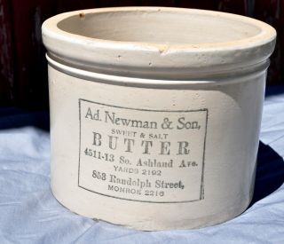RARE RED WING STONEWARE ADVERTISING AD NEWMAN BUTTER 10 lb CROCK CHICAGO IL 2