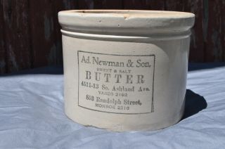RARE RED WING STONEWARE ADVERTISING AD NEWMAN BUTTER 10 lb CROCK CHICAGO IL 3