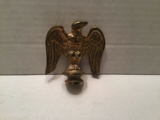 Vintage Solid Brass Spread Wing American Eagle Finial Lamp/ Flag Topper =