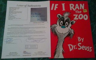 Dr Seuss If I Ran The Zoo Signed Autographed Hardcover Book Rare Jsa Loa Z72057