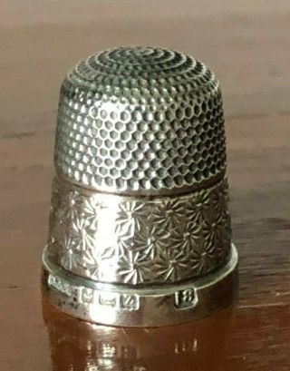 Sterling Silver Decorated Thimble.  Birmingham 1924.  Henry Griffith & Sons Ltd.