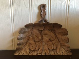 19th Century Black Forest Tray & Brush Carved Wood Foliage