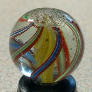 Antique German Handmade marble - Solid core Swirl - Yellow core - 11/16 