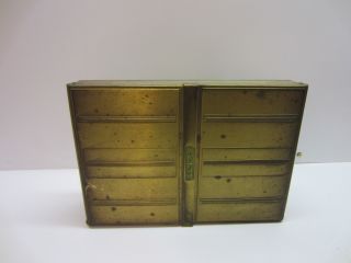 Vtg Antique Old Art Deco Brass Metal Hinged Box Bible Book Storage Case