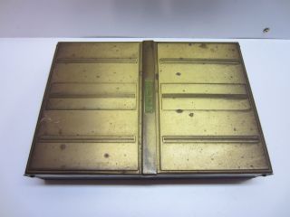 Vtg Antique Old Art Deco Brass Metal Hinged Box Bible Book Storage Case 3