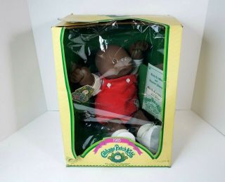 Vintage 1985 Cabbage Patch Kids Doll Nib Cib Wal Norm Black African American