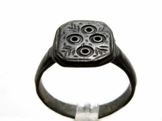 Very Rare,  Roman Bronze Gambler Ring,  Top Patina,
