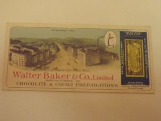 Antique Walter Baker & Co Bakers Chocolate Cocoa Advertising Trade Card 1800s 5