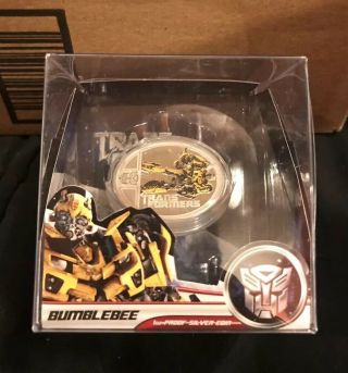 Bumble Bee Transformers 2009 Tuvalu 999 Silver Proof Coin Rare