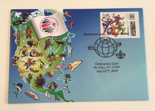 2019 World Scout Jamboree First Day Canceled Envelope With Rare Custom Postage