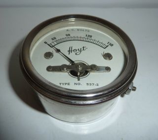 Antique Hoyt Ac Volt Meter Well Volts