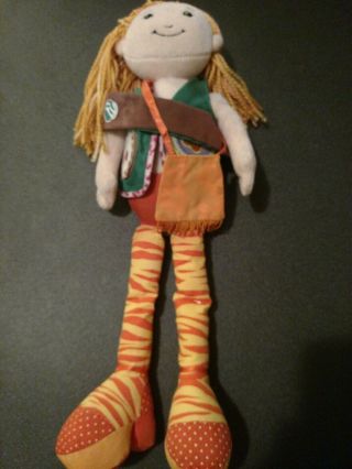 Groovy Girls Friendly Fiona With Girl Scout Vest And Bag 13 " Plush Doll Rare Htf